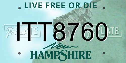 ITT8760 New Hampshire License Plate