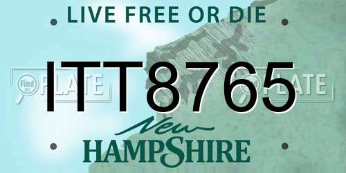ITT8765 New Hampshire License Plate