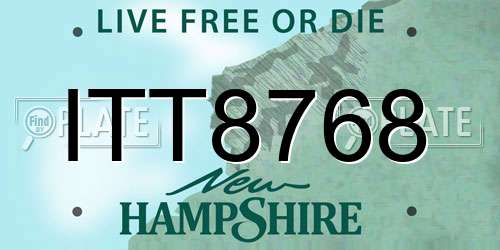 ITT8768 New Hampshire License Plate