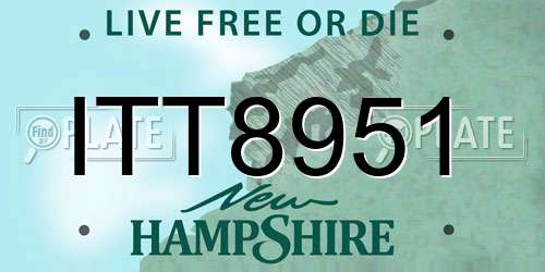 ITT8951 New Hampshire License Plate