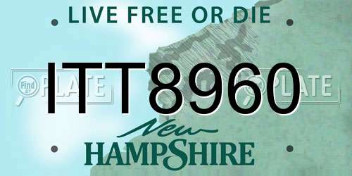 ITT8960 New Hampshire License Plate