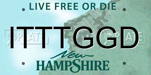ITTTGGD New Hampshire License Plate