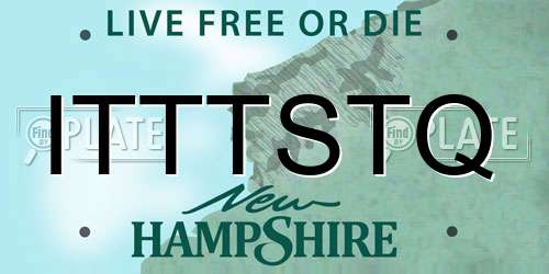 ITTTSTQ New Hampshire License Plate
