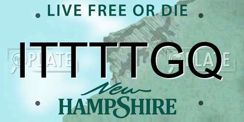 ITTTTGQ New Hampshire License Plate