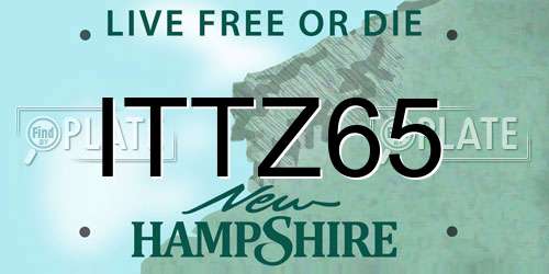 ITTZ65 New Hampshire License Plate