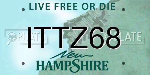 ITTZ68 New Hampshire License Plate
