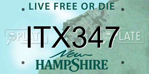 ITX347 New Hampshire License Plate