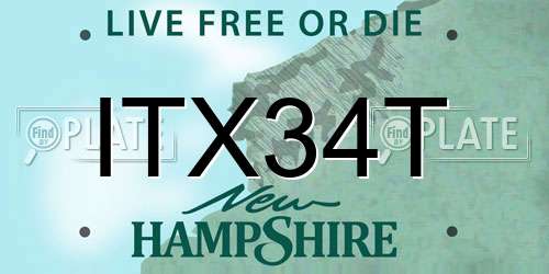 ITX34T New Hampshire License Plate
