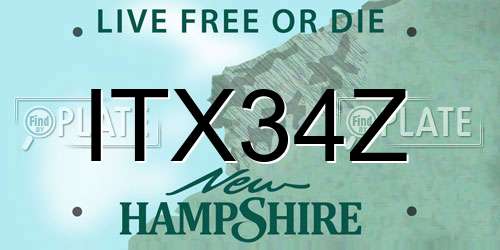 ITX34Z New Hampshire License Plate
