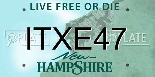 ITXE47 New Hampshire License Plate