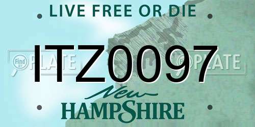 ITZ0097 New Hampshire License Plate