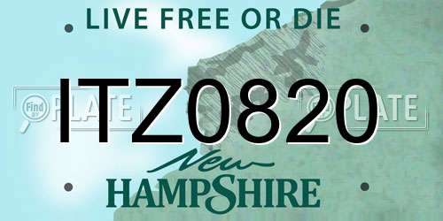 ITZ0820 New Hampshire License Plate
