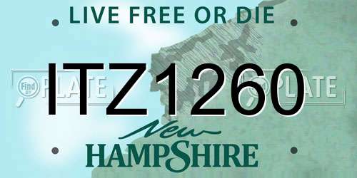 ITZ1260 New Hampshire License Plate