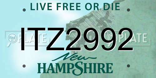 ITZ2992 New Hampshire License Plate