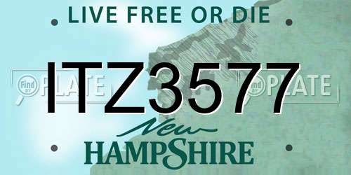 ITZ3577 New Hampshire License Plate