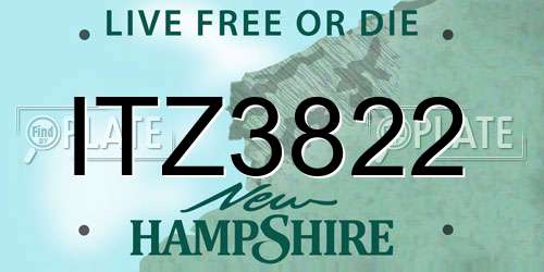 ITZ3822 New Hampshire License Plate