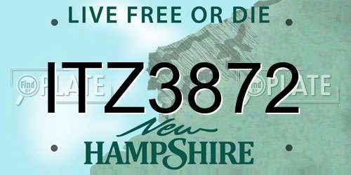 ITZ3872 New Hampshire License Plate