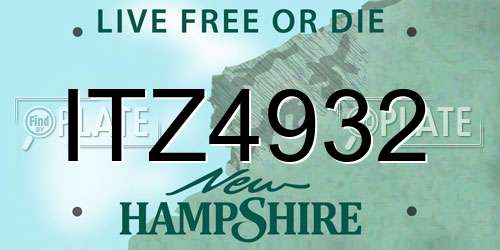 ITZ4932 New Hampshire License Plate