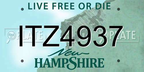 ITZ4937 New Hampshire License Plate