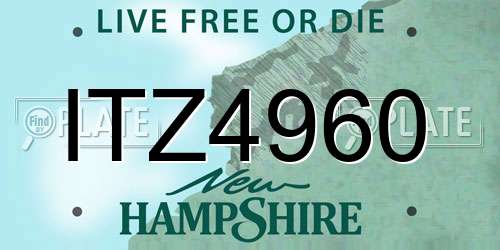 ITZ4960 New Hampshire License Plate