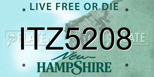 ITZ5208 New Hampshire License Plate