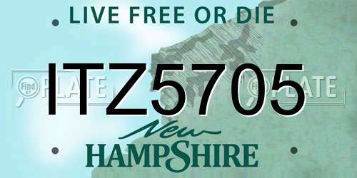 ITZ5705 New Hampshire License Plate