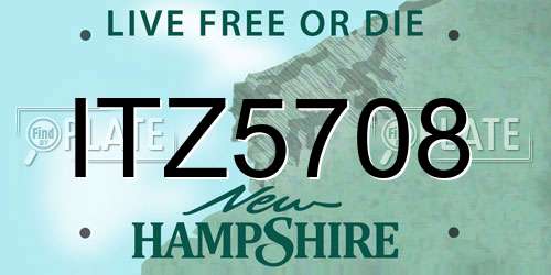 ITZ5708 New Hampshire License Plate