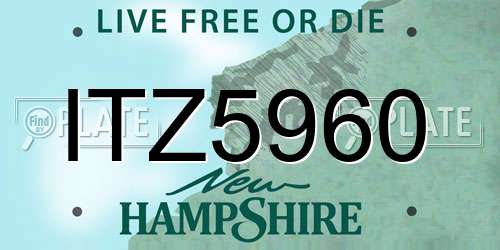 ITZ5960 New Hampshire License Plate