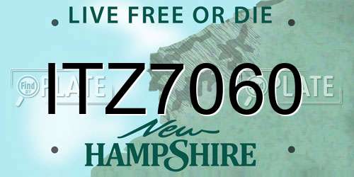 ITZ7060 New Hampshire License Plate