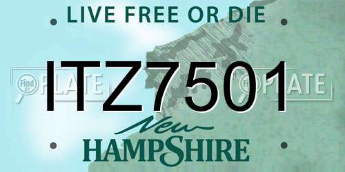 ITZ7501 New Hampshire License Plate
