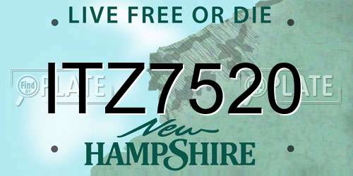 ITZ7520 New Hampshire License Plate