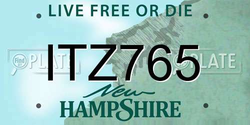 ITZ765 New Hampshire License Plate
