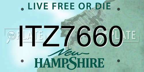 ITZ7660 New Hampshire License Plate