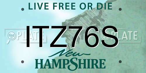 ITZ76S New Hampshire License Plate