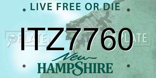 ITZ7760 New Hampshire License Plate