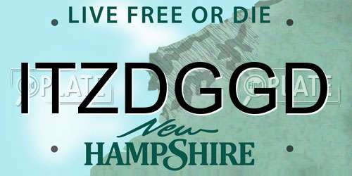 ITZDGGD New Hampshire License Plate