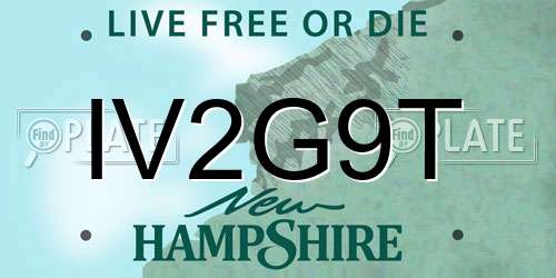 IV2G9T New Hampshire License Plate