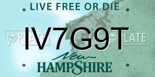 IV7G9T New Hampshire License Plate