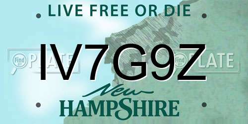 IV7G9Z New Hampshire License Plate