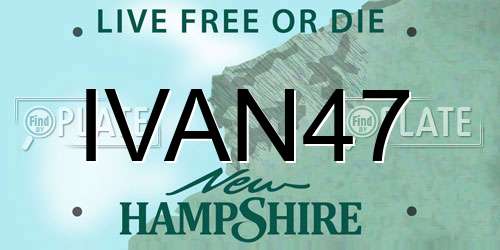 IVAN47 New Hampshire License Plate