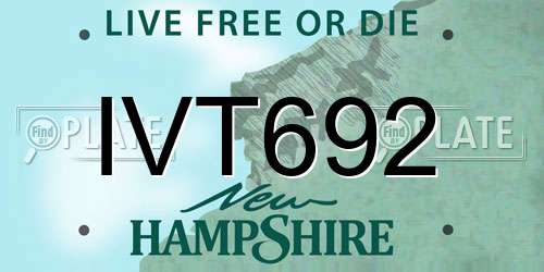 IVT692 New Hampshire License Plate