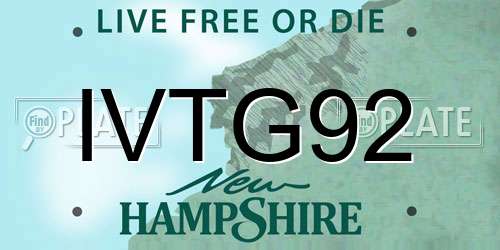 IVTG92 New Hampshire License Plate