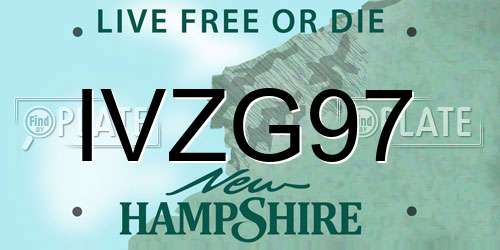 IVZG97 New Hampshire License Plate