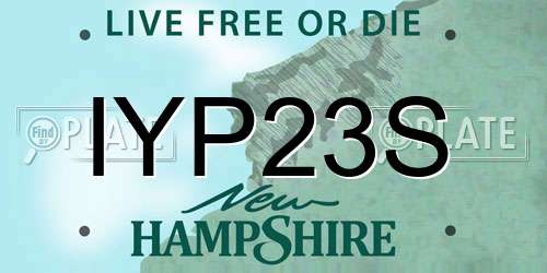 IYP23S New Hampshire License Plate