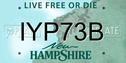 IYP73B New Hampshire License Plate