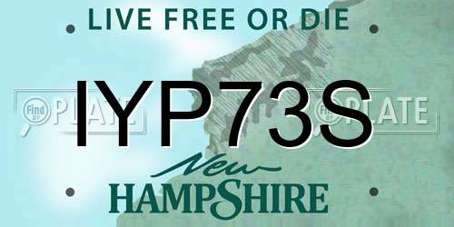 IYP73S New Hampshire License Plate
