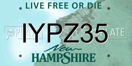 IYPZ35 New Hampshire License Plate