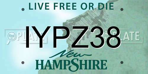 IYPZ38 New Hampshire License Plate