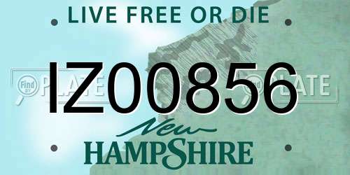 IZ00856 New Hampshire License Plate