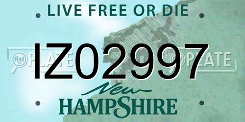 IZ02997 New Hampshire License Plate
